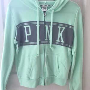 Seafoam green Pink zip up